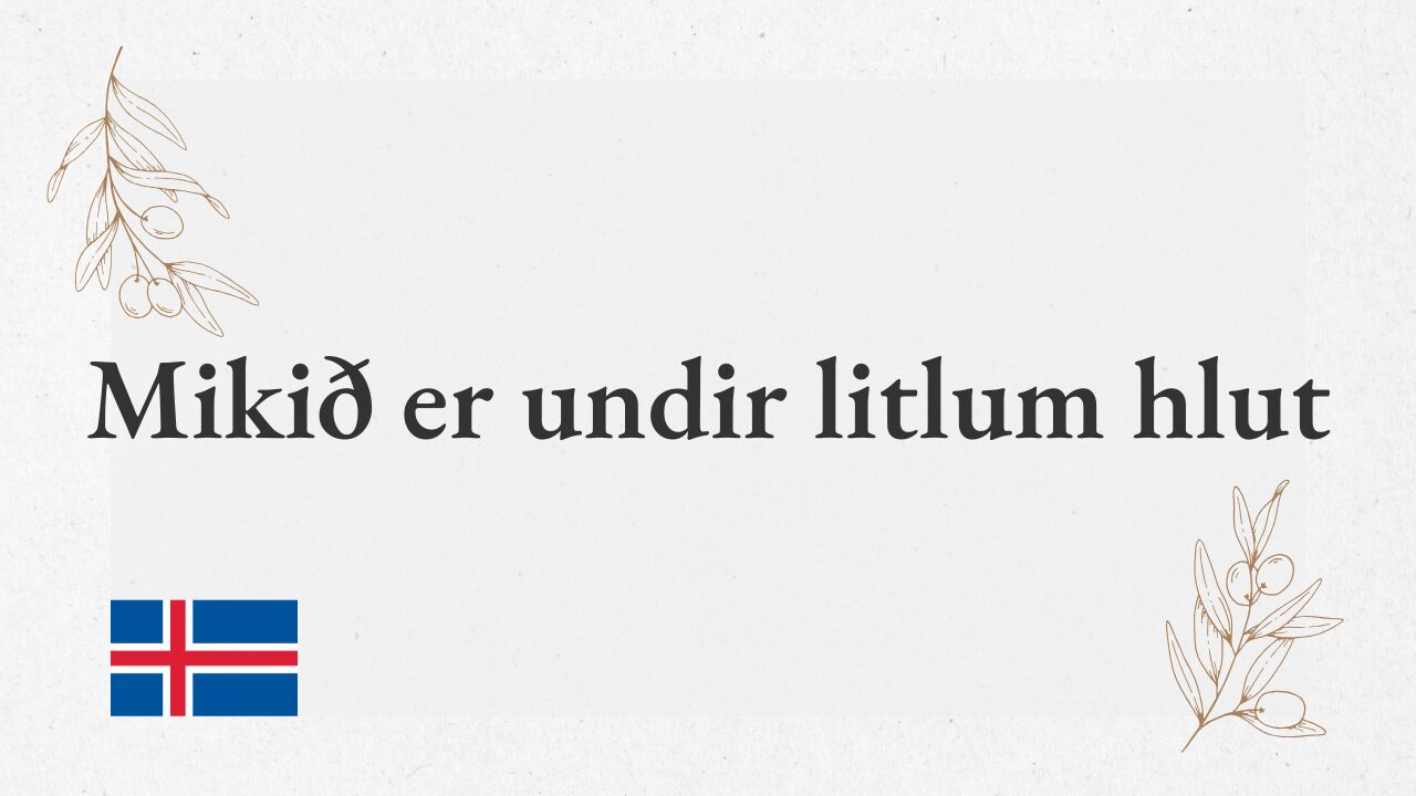 Mikið er undir litlum hlut