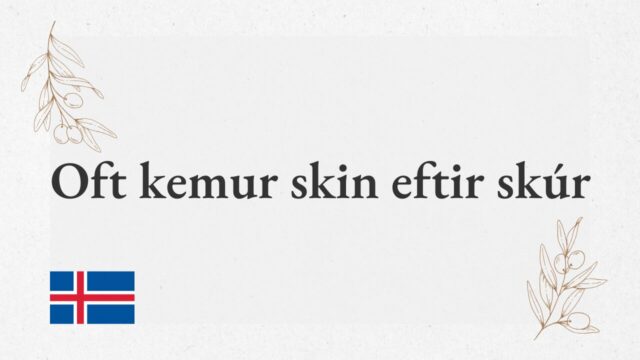 Oft kemur skin eftir skúr