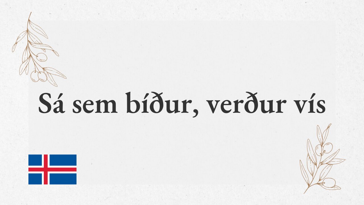 【Sá sem bíður, verður vís】待つ者は賢くなる