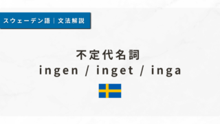 【スウェーデン語#43】不定代名詞 ingen / inget / inga